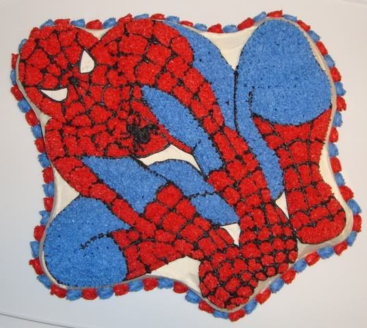 spiderman 3d cake. This is the cake I made him