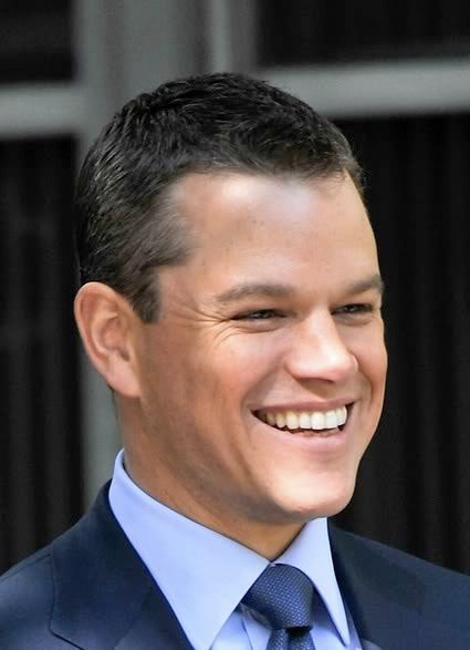 Matt Damon with his usual tapered/crew cut.