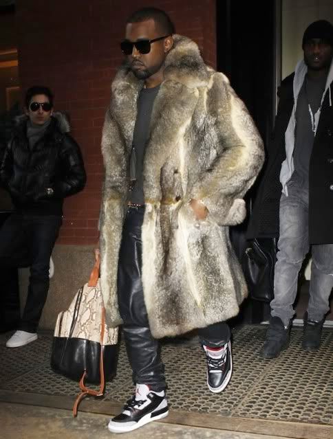kanye west fashion tips. Kanye West in Fur,