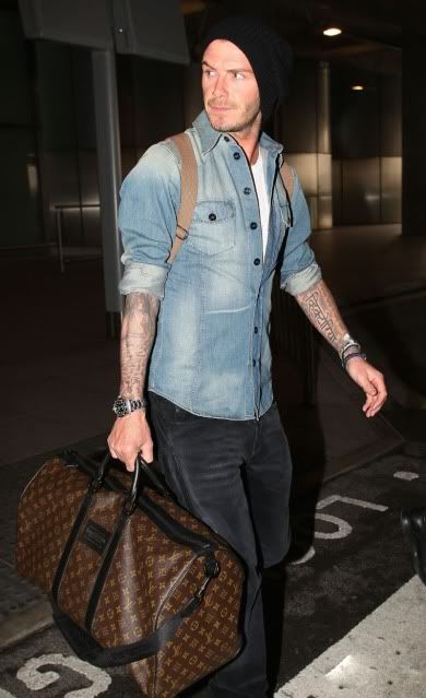 david beckham 2011 fashion. David Beckham at LAX airport