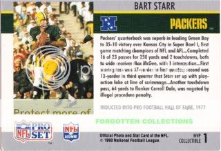 SUPER BOWL I   MVP BART STARR QB PACKERS   Pro Set 1990  